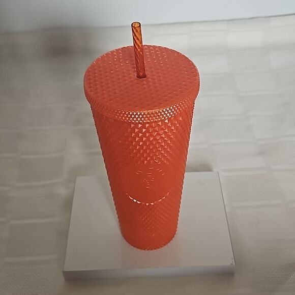 Starbucks Studded Cold Cup Venti Tumbler 24oz Orange - Picture 1 of 16